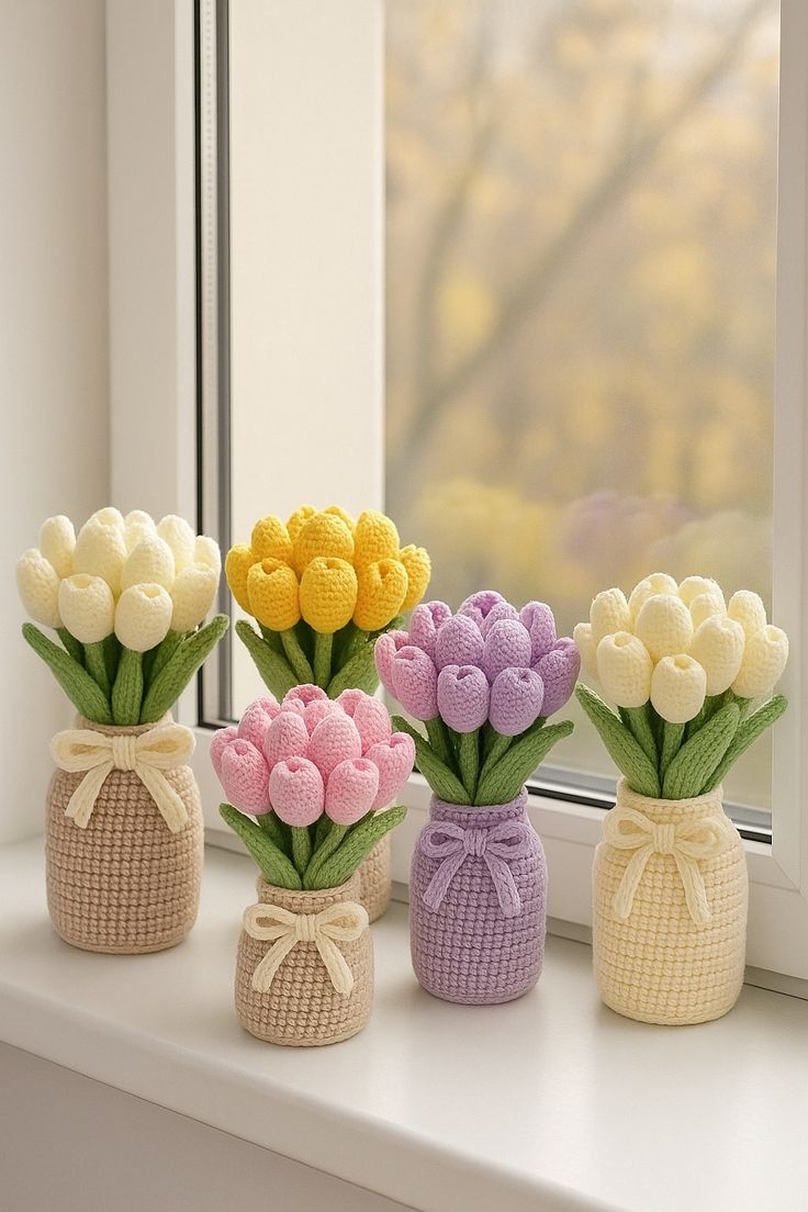 Crochet Tulip Charm Collection