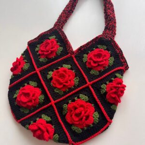 Red Rose Crochet Bag