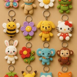 Crochet Keychains Collection (Set of 16)