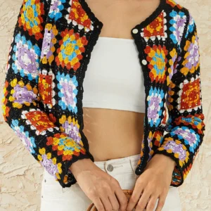 Rainbow Patchwork Cardigan